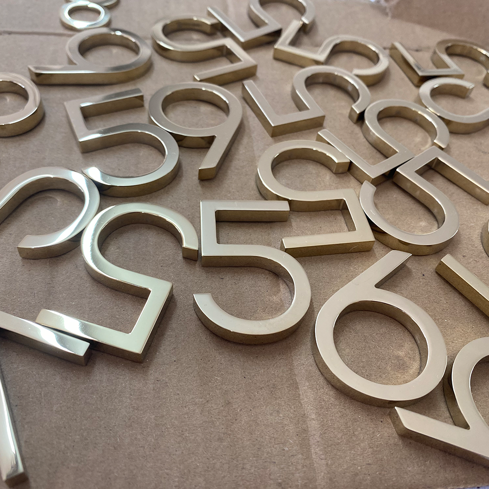 Individually Cut Stainless Steel Letters electroplating Gold Color插图1